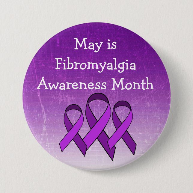 Badge Rond 7,6 Cm Mai est le bouton Fibromyalgie (Devant)