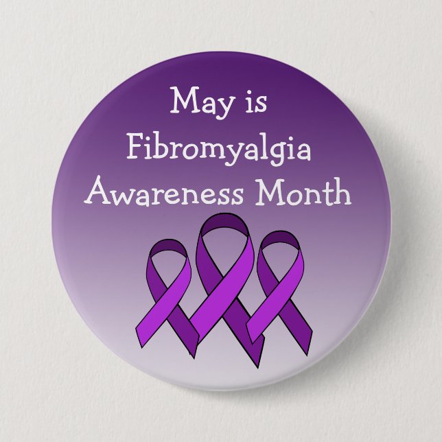 Badge Rond 7,6 Cm Mai est le bouton Fibromyalgie (Devant)