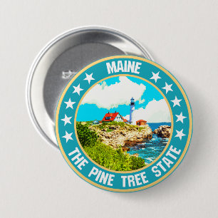 Badge Rond 7,6 Cm Maine