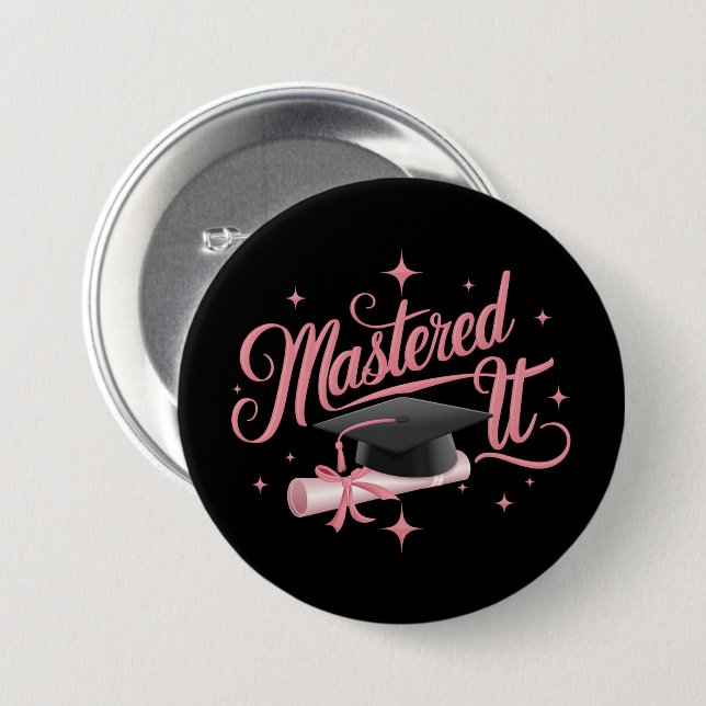 Badge Rond 7,6 Cm Maîtrise Il Maîtrise Diplômé MBA (Devant & derrière)