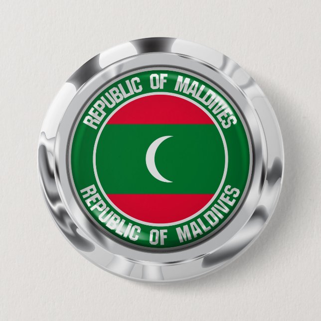 Badge Rond 7,6 Cm Maldives Round Emblem (Devant)