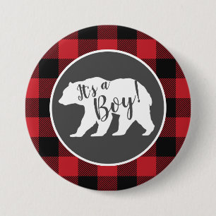 Badge Rond 7,6 Cm Mama Bear Baby shower Woodland Lodge