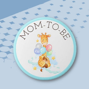 Badge Rond 7,6 Cm Maman À Être Baby shower Bouton Giraffe