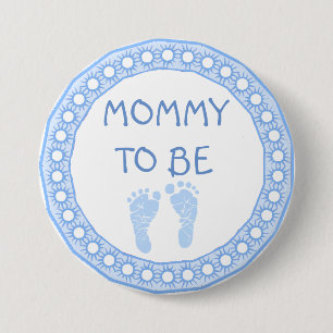 Badge Rond 7,6 Cm Maman à être bouton de baby shower de garçon bl