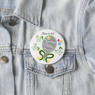 Badge Rond 7,6 Cm Maman doit être l'étoile jaune Chevaux Baby shower