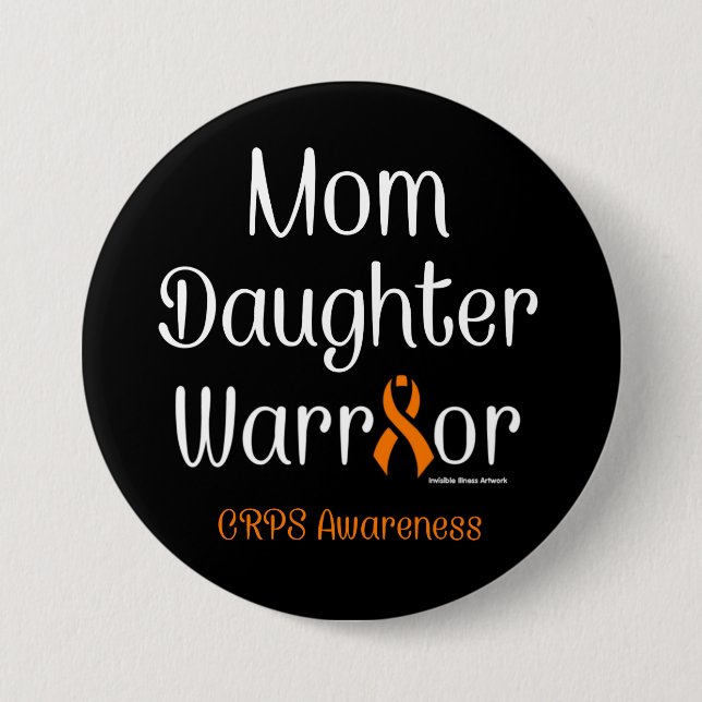 Badge Rond 7,6 Cm Maman Fille Guerrière...CRPS (Devant)