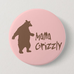 Badge Rond 7,6 Cm Maman Grizzly