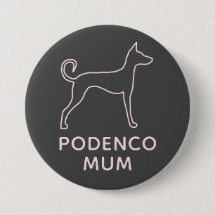Badge Rond 7,6 Cm Maman podenco rose rose rose