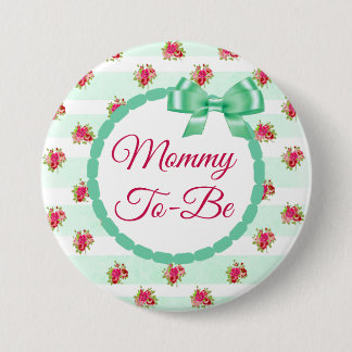 Badge Rond 7,6 Cm Maman pour être Floral Chic Rose bouton