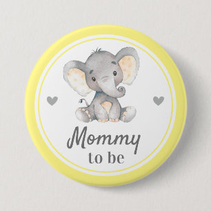 Badge Rond 7,6 Cm Maman pour être nouvelle maman Baby shower d'éléph
