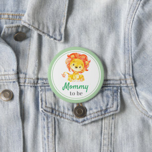 Badge Rond 7,6 Cm Maman pour être nouvelle Maman Baby shower Safari 