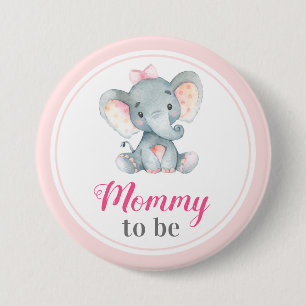 Badge Rond 7,6 Cm Maman pour être nouvelle mère Baby Girl Shower Ele
