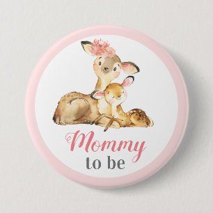 Badge Rond 7,6 Cm Maman pour être nouvelle mère bébé fille douche Do