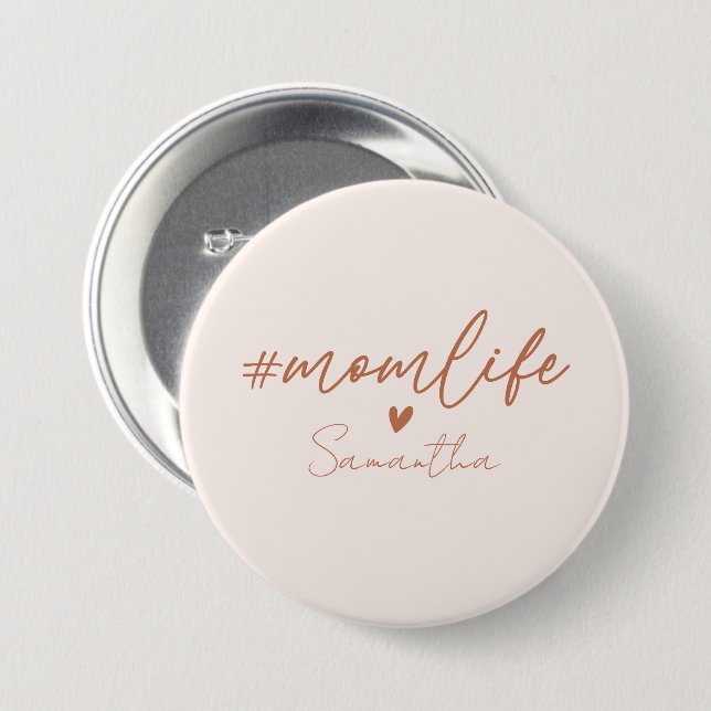 Badge Rond 7,6 Cm Maman Vie (Devant & derrière)