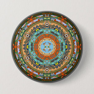 Badge Rond 7,6 Cm Mandala Pin