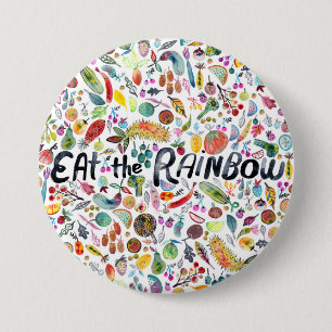 Badge Rond 7,6 Cm MANGEZ l'aquarelle colorée de légume de fruits