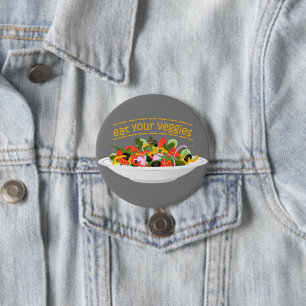 Badge Rond 7,6 Cm Mangez vos Légumes Citer salade fraîche mélange bo