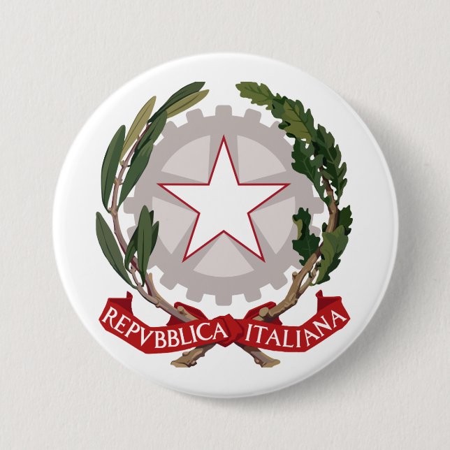 Badge Rond 7,6 Cm Manteau de l'Italie des bras (Devant)