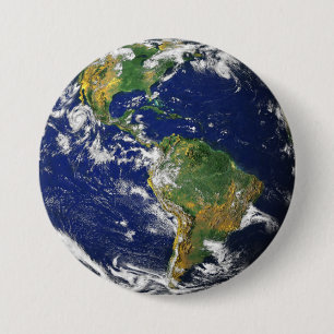 Badge Rond 7,6 Cm Marble_Mundo bleu Profundo