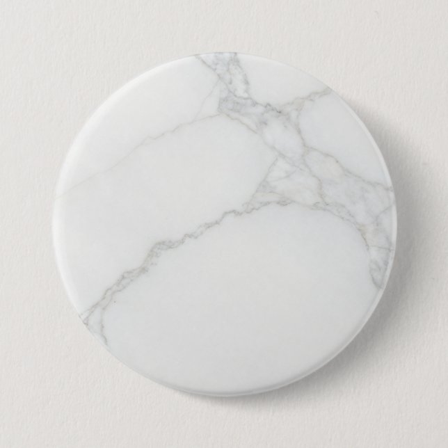 Badge Rond 7,6 Cm Marbre Blanc (Devant)