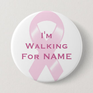 Badge Rond 7,6 Cm Marche faite sur commande de ruban rose de KRW