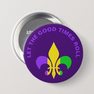 Badge Rond 7,6 Cm Mardi Gras Nouvelle-Orléans Louisiane Fleur-de-Li