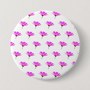 Badge Rond 7,6 Cm Marguerite rose