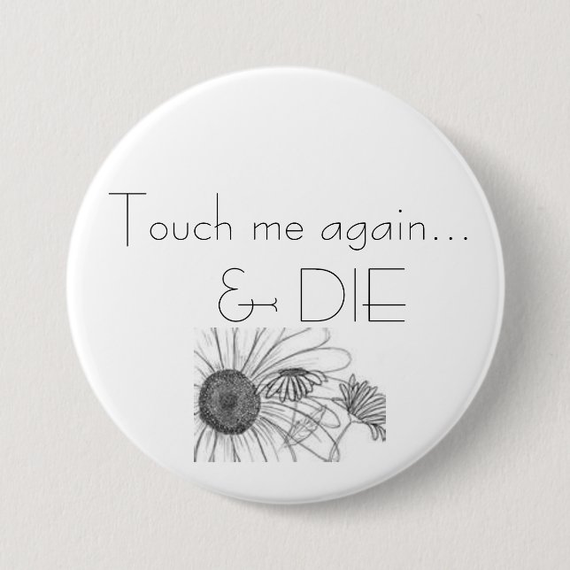Badge Rond 7,6 Cm Marguerites de Pushin (Devant)