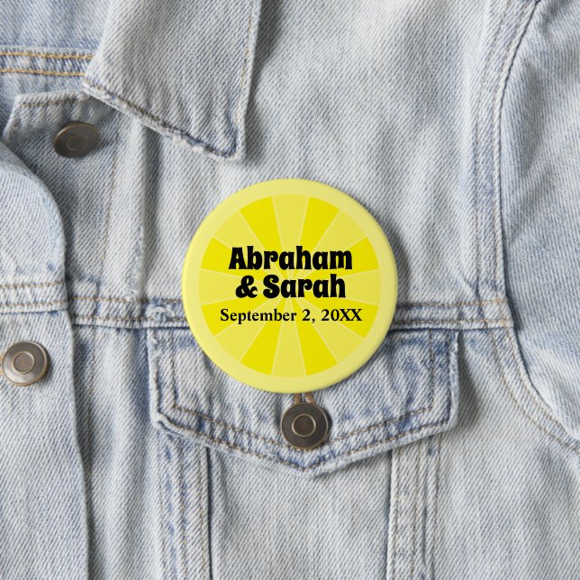 Badge Rond 7,6 Cm Mariage de citron d'été (En situation)