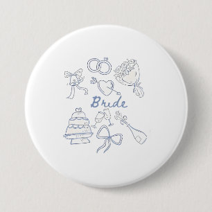 Badge Rond 7,6 Cm Mariage Fiançailles Couple Mari Épouse