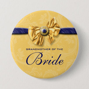Badge Rond 7,6 Cm Mariage nuptiale jaune de partie de marine