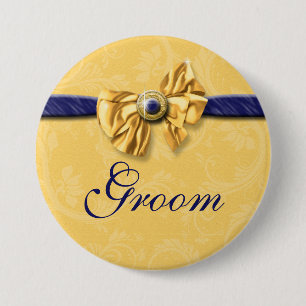 Badge Rond 7,6 Cm Mariage nuptiale jaune de partie de marine