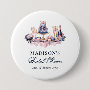 Badge Rond 7,6 Cm Mariage Personnalisé Aquarelle Fête de Mariage