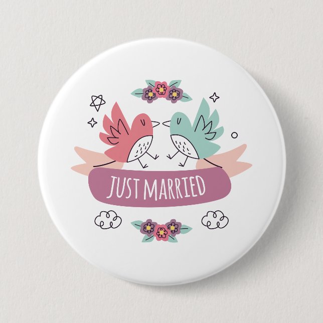 Badge Rond 7,6 Cm marié  (Devant)