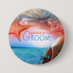 Badge Rond 7,6 Cm Marié "de thème de plage" épousant la croisièr