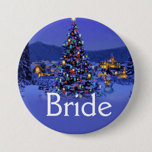 Badge Rond 7,6 Cm mariée ou marié vintage Noël mariage