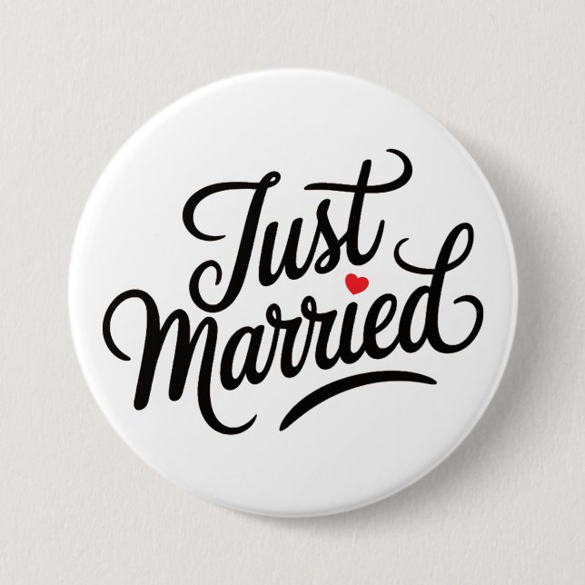 Badge Rond 7,6 Cm Mariés tout juste Robe de mariée (Devant)