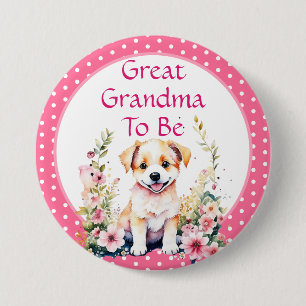 Badge Rond 7,6 Cm Marionnettes Thème Grande grand grand-mère à être 