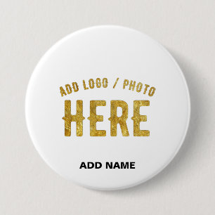 BADGE ROND 7,6 CM MARQUE BLANCHE VERIFIEE PERSONNALISABLE MODERNE ET