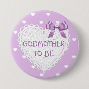 Badge Rond 7,6 Cm Marraine à être bouton de baby shower de coeurs