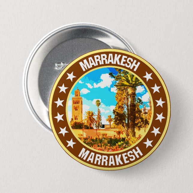 Badge Rond 7,6 Cm Marrakech (Devant & derrière)