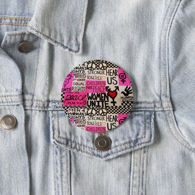 Badge Rond 7,6 Cm Mars des femmes continue, Pin (3" rond) (En situation)