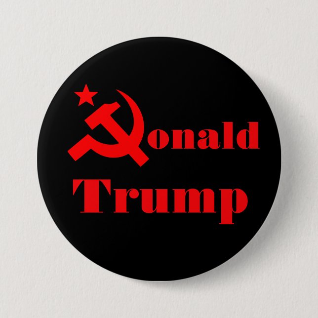 Badge Rond 7,6 Cm Marteau et faucille "Donald Trump" (Devant)