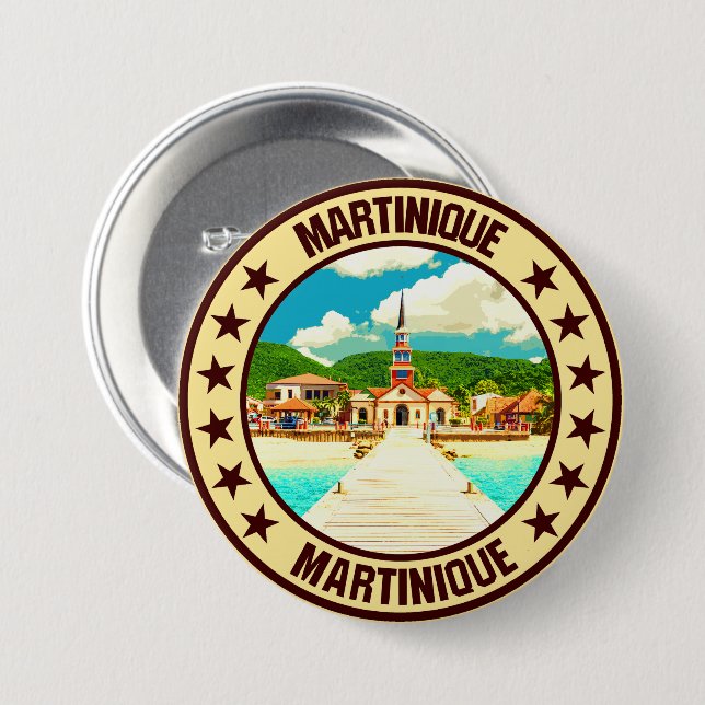 Badge Rond 7,6 Cm Martinique (Devant & derrière)