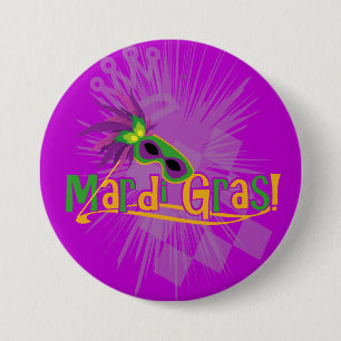 Badge Rond 7,6 Cm Masque de mardi gras