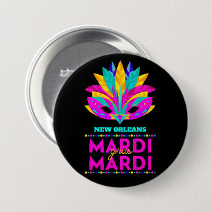 Badge Rond 7,6 Cm Masque de Mardi Gras de la Nouvelle-Orléans