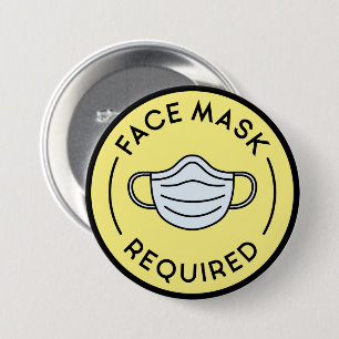 Badge Rond 7,6 Cm Masque de visage requis