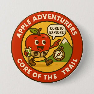 Badge Rond 7,6 Cm Matériel de Randonnée Apple Exploratuer Extérieur