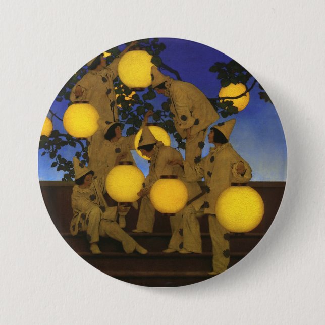 Badge Rond 7,6 Cm Maxfield Parrish Les Porteurs de Lanternes 1908 Vi (Devant)