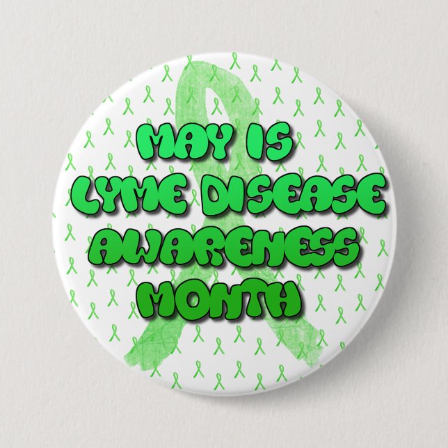 Badge Rond 7,6 Cm May is Lyme Disease Awareness Month Button (Devant)